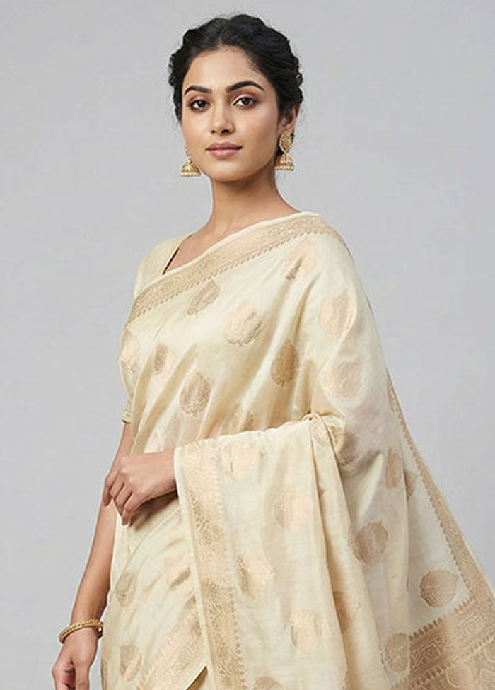 Green Dupion Silk Saree With Blouse Piece