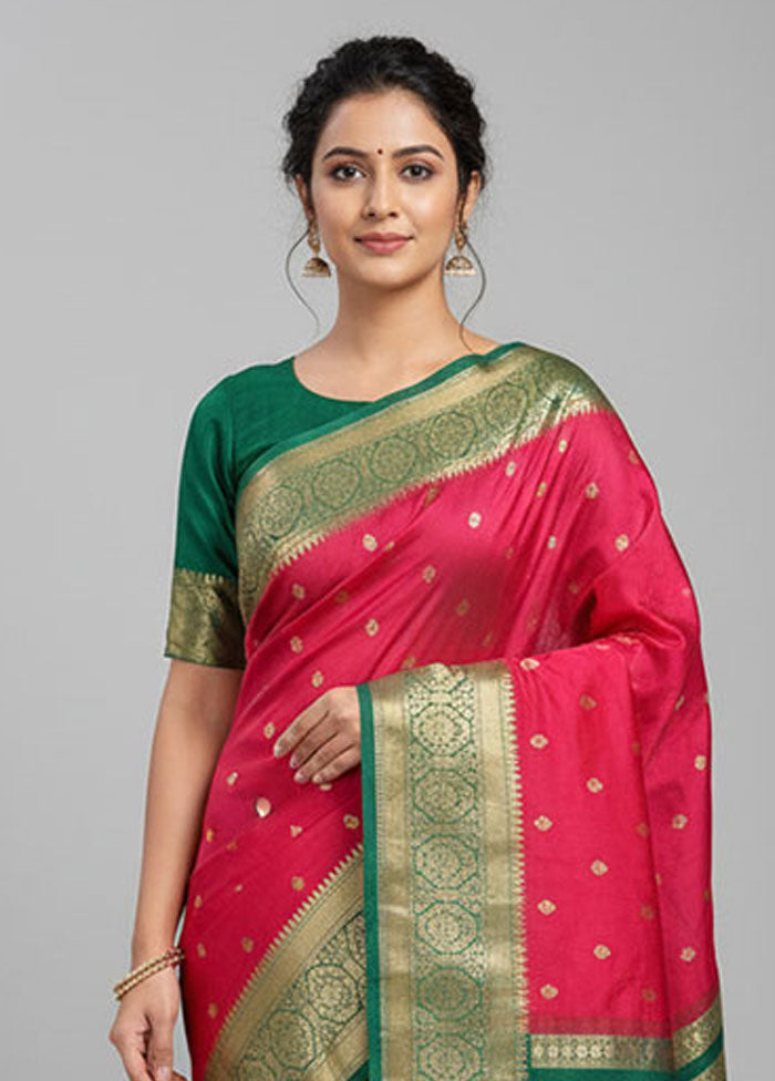 Red Kanjivaram Silk Saree With Blouse Piece
