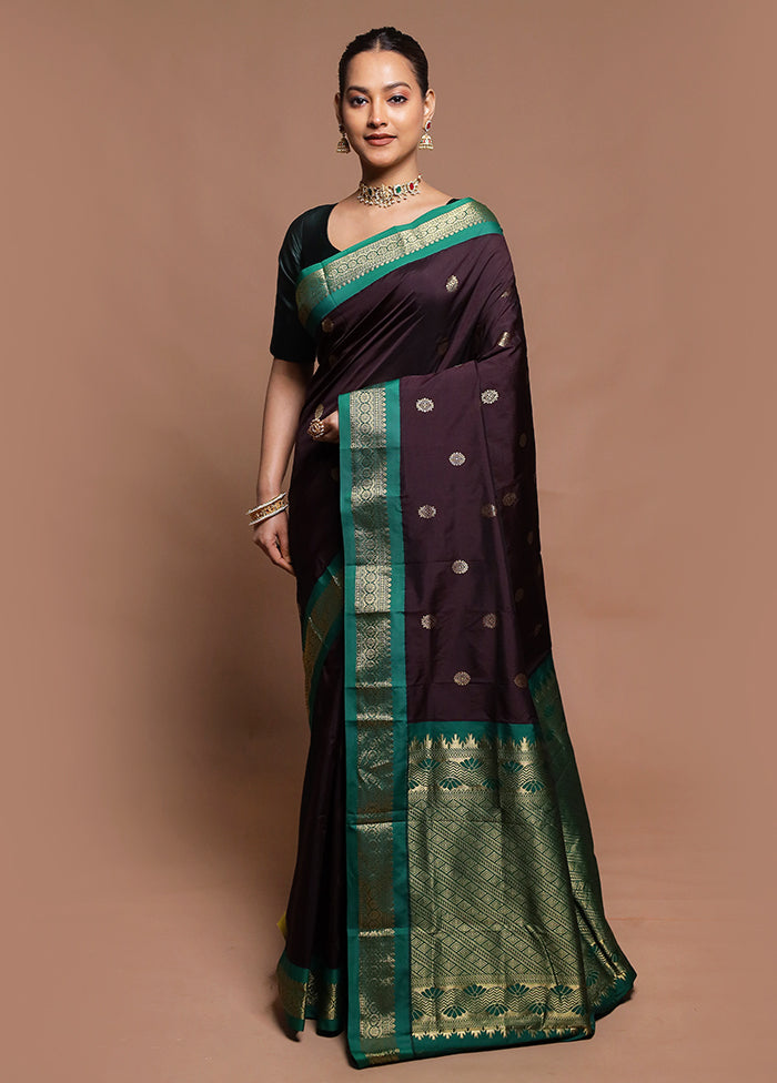 Maroon Kanjivaram Silk Saree With Blouse Piece