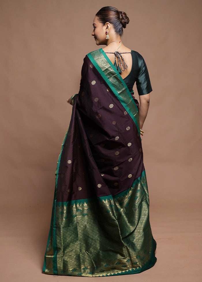 Maroon Kanjivaram Silk Saree With Blouse Piece