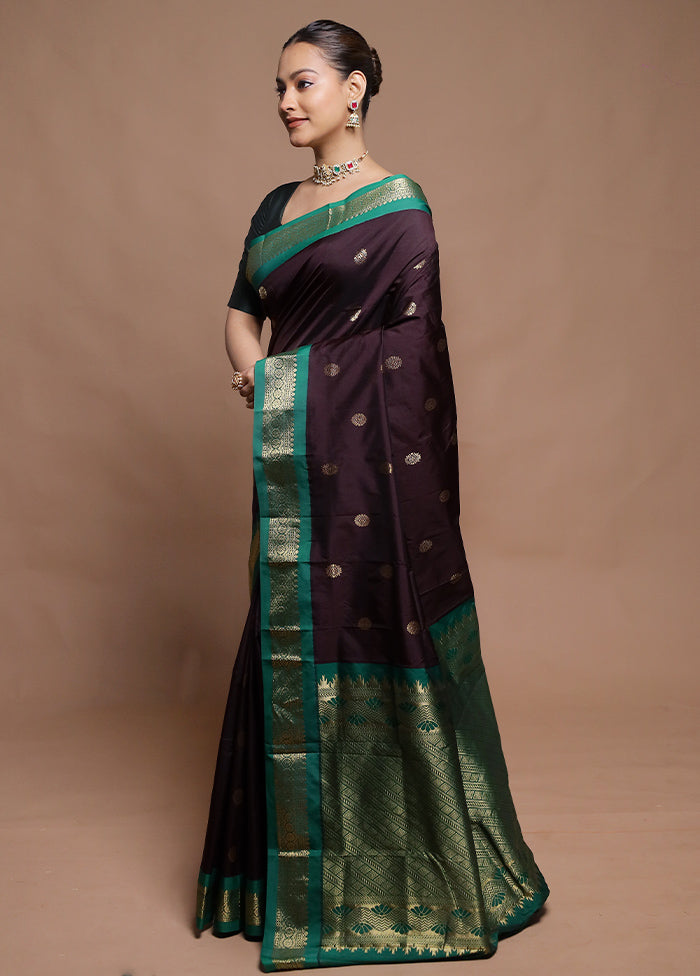 Maroon Kanjivaram Silk Saree With Blouse Piece
