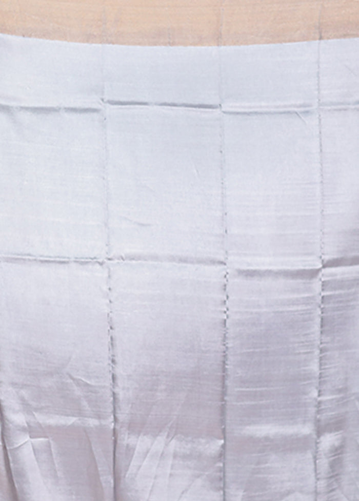 Cream Tussar Silk Saree With Blouse Piece