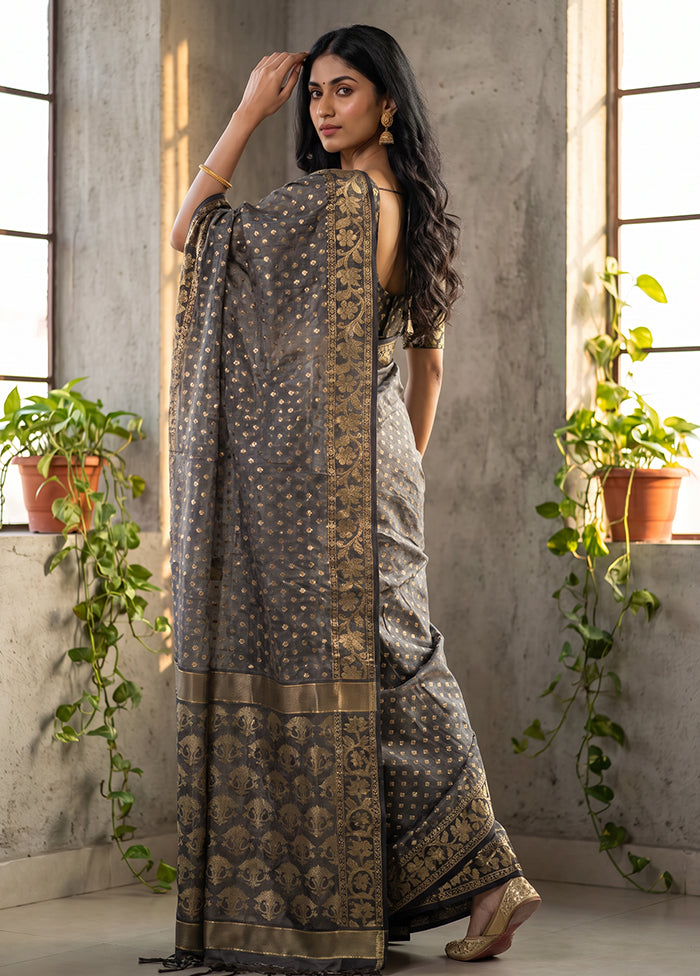 Black Jamdani Cotton Saree Without Blouse Piece