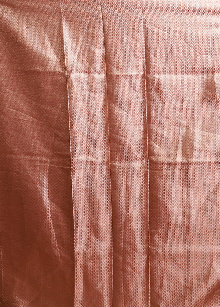 Pink Crushed Tissue Silk Saree With Blouse Piece