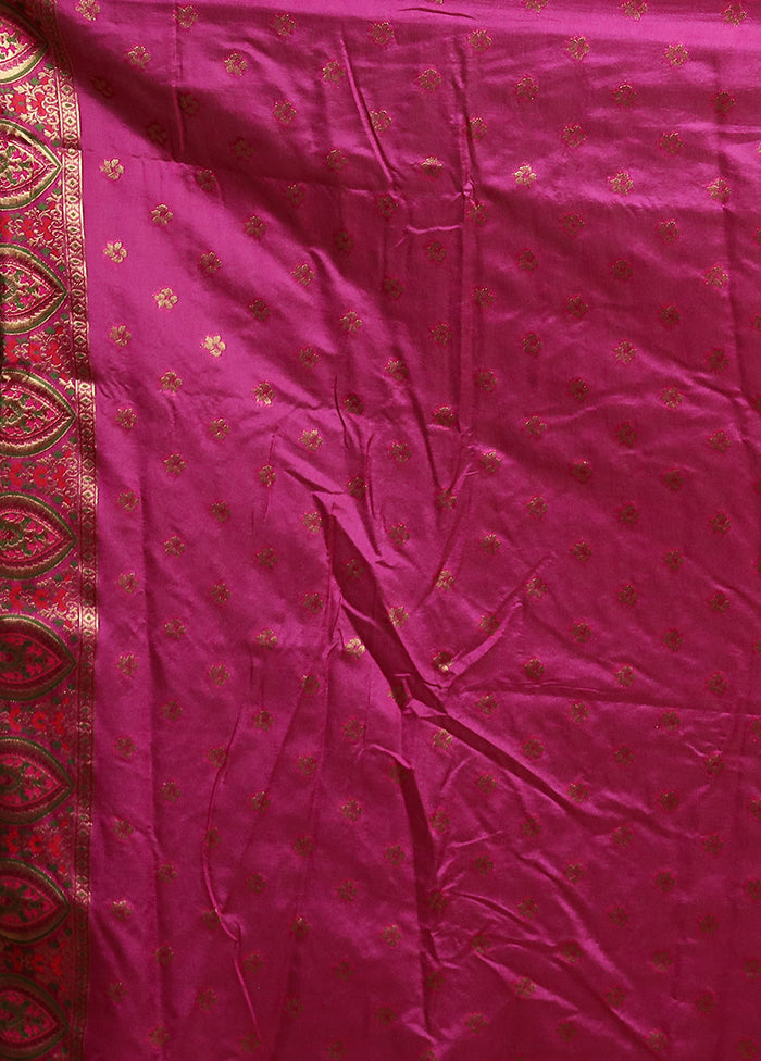 Pink Dupion Silk Saree With Blouse Piece