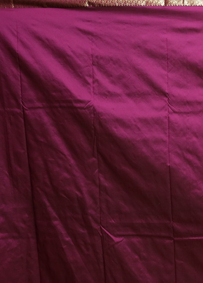 Purple Kanjivaram Silk Saree With Blouse Piece