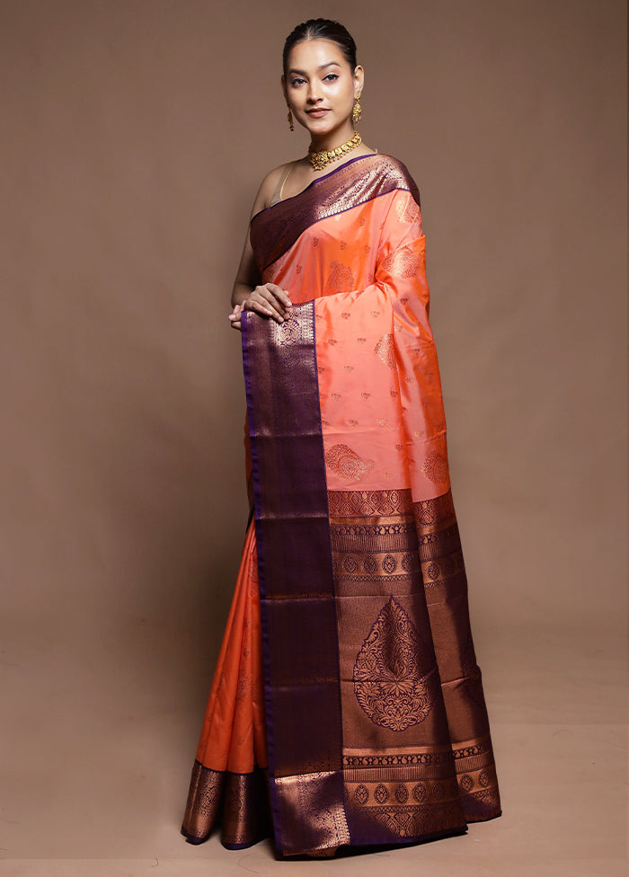 Pink Kanjivaram Silk Saree With Blouse Piece