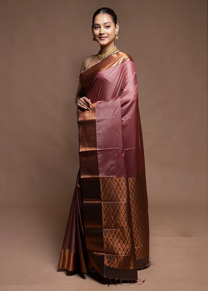 Maroon Dupion Silk Saree With Blouse Piece