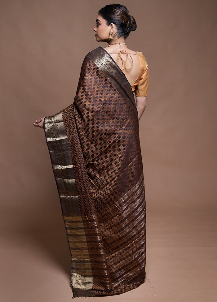 Black Dupion Silk Saree With Blouse Piece