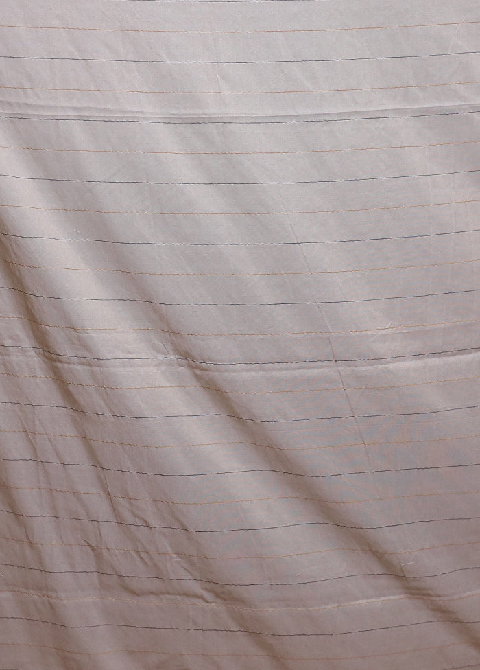Cream Cotton Saree With Blouse Piece