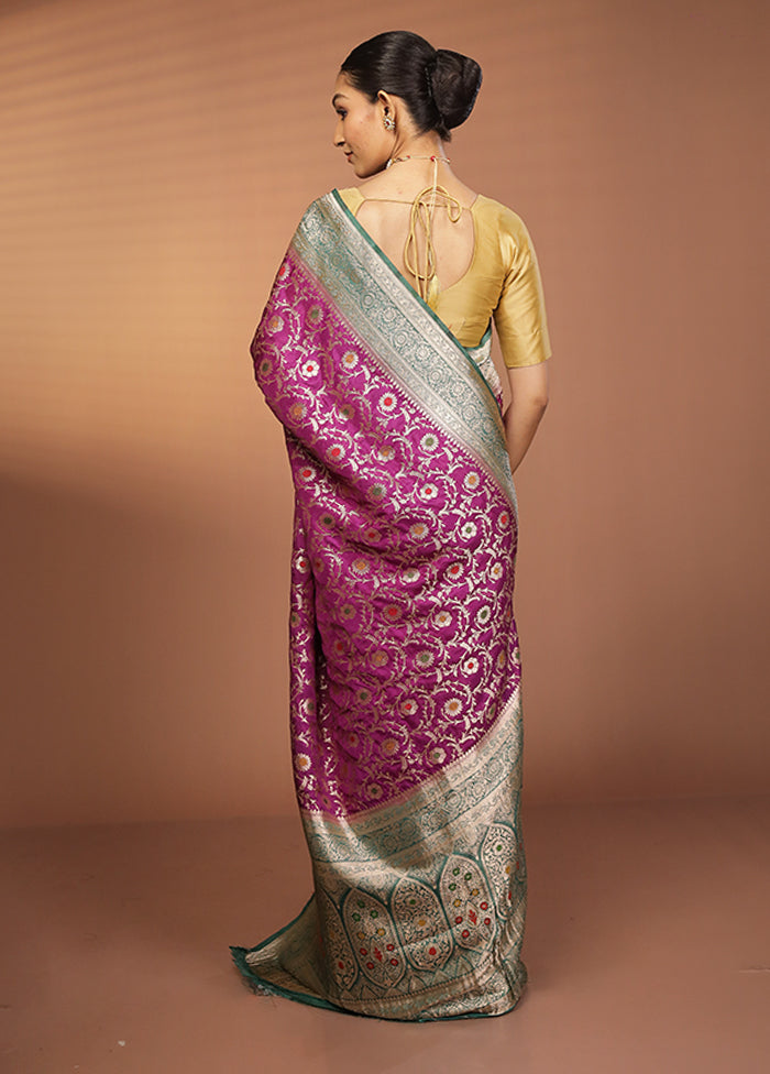 Purple Georgette Saree With Blouse Piece