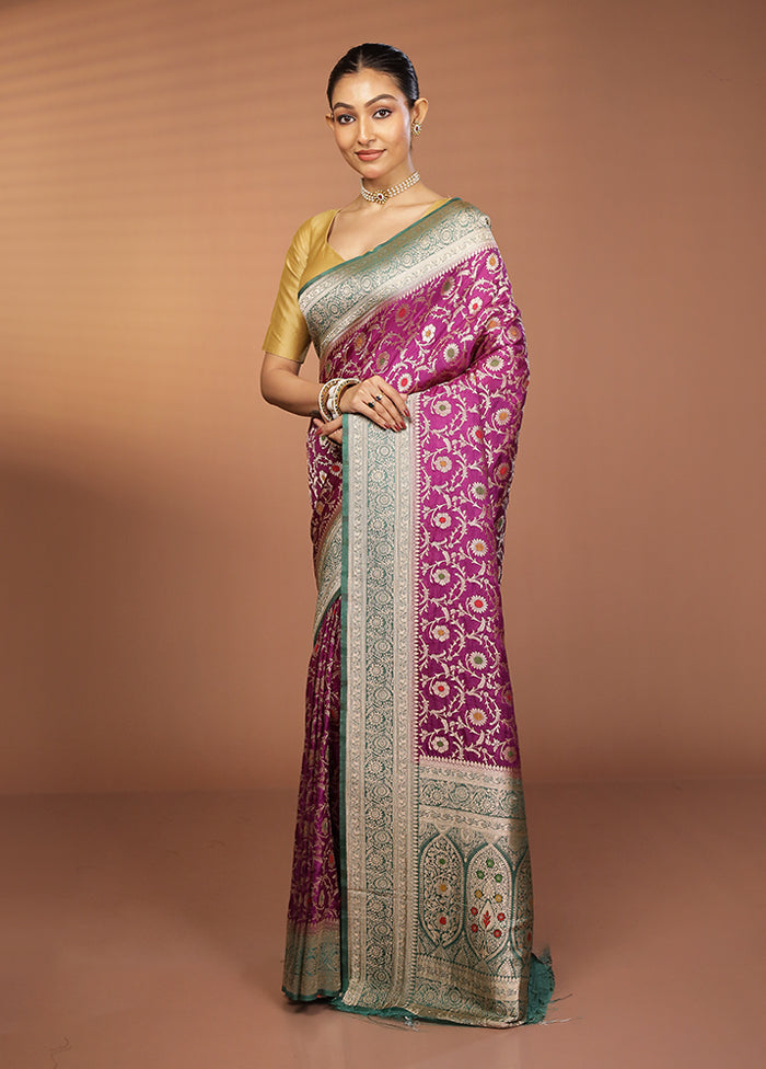 Purple Georgette Saree With Blouse Piece