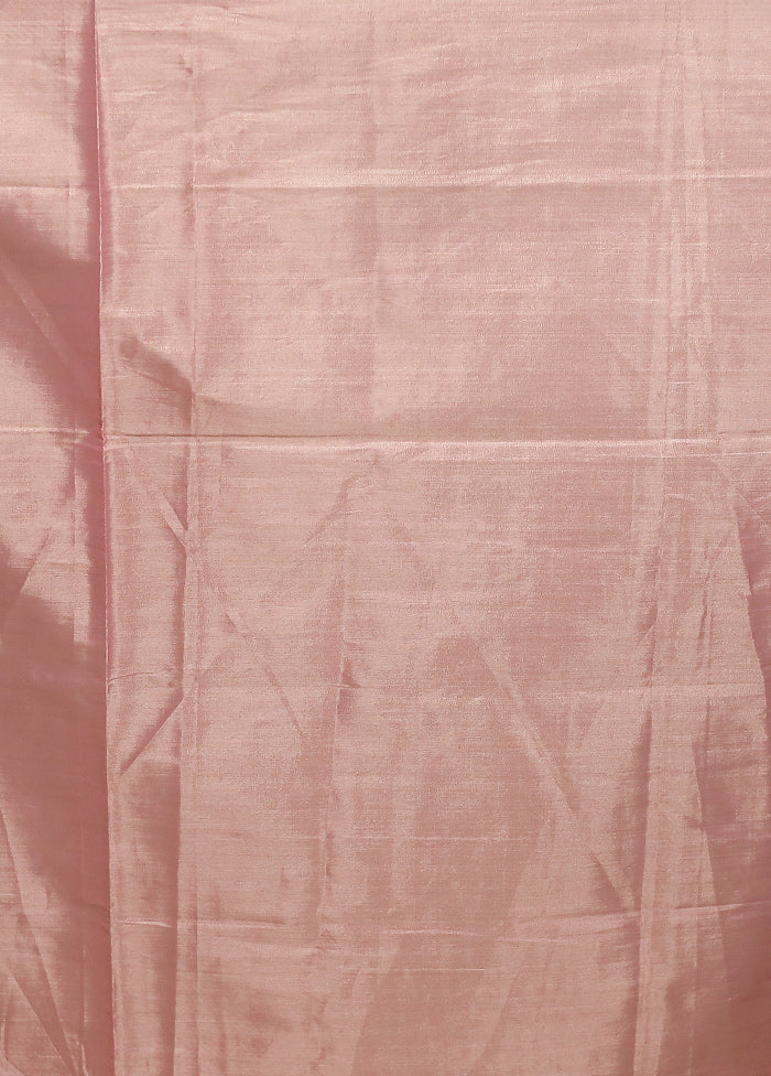 Pink Tissue Silk Saree With Blouse Piece