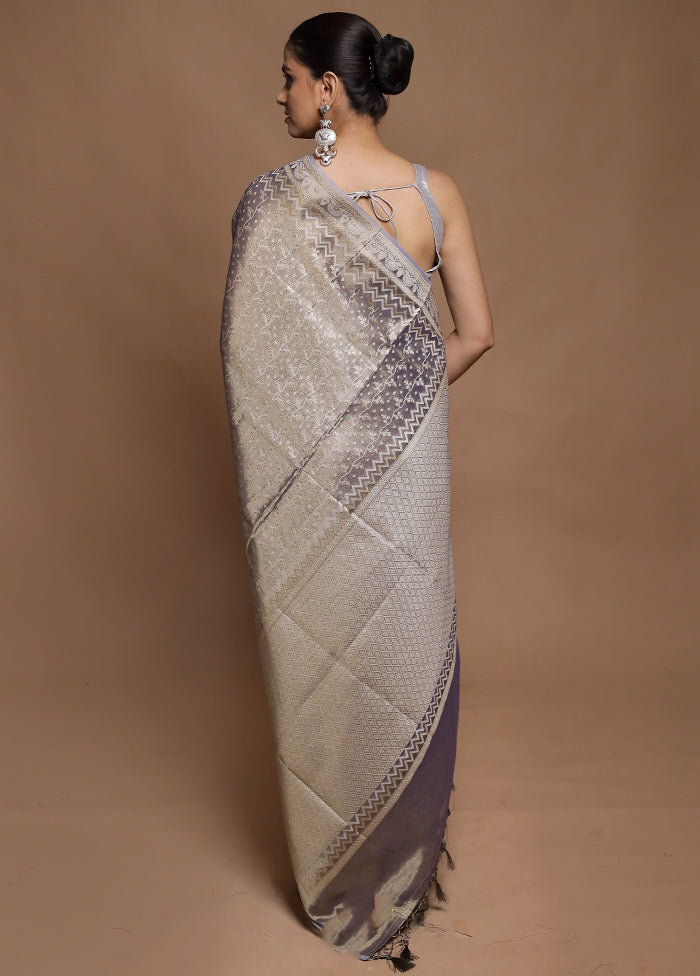 Blue Tissue Silk Saree With Blouse Piece
