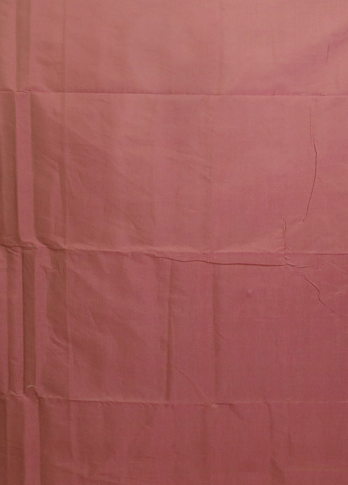 Maroon Kora Silk Saree With Blouse Piece