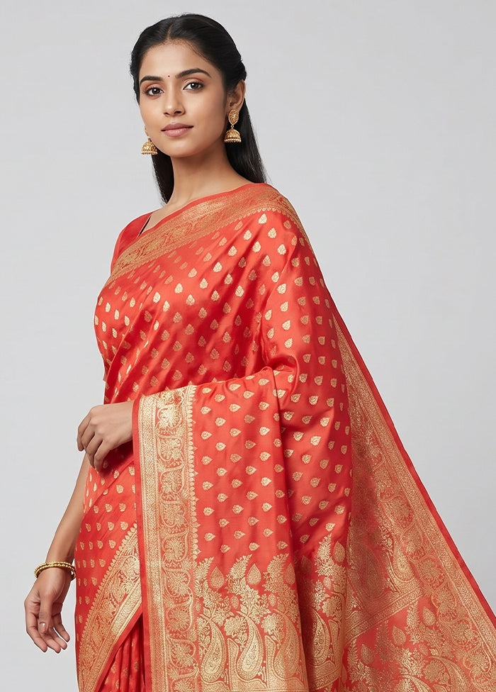 Pink Handloom Banarasi Pure Silk Saree With Blouse Piece