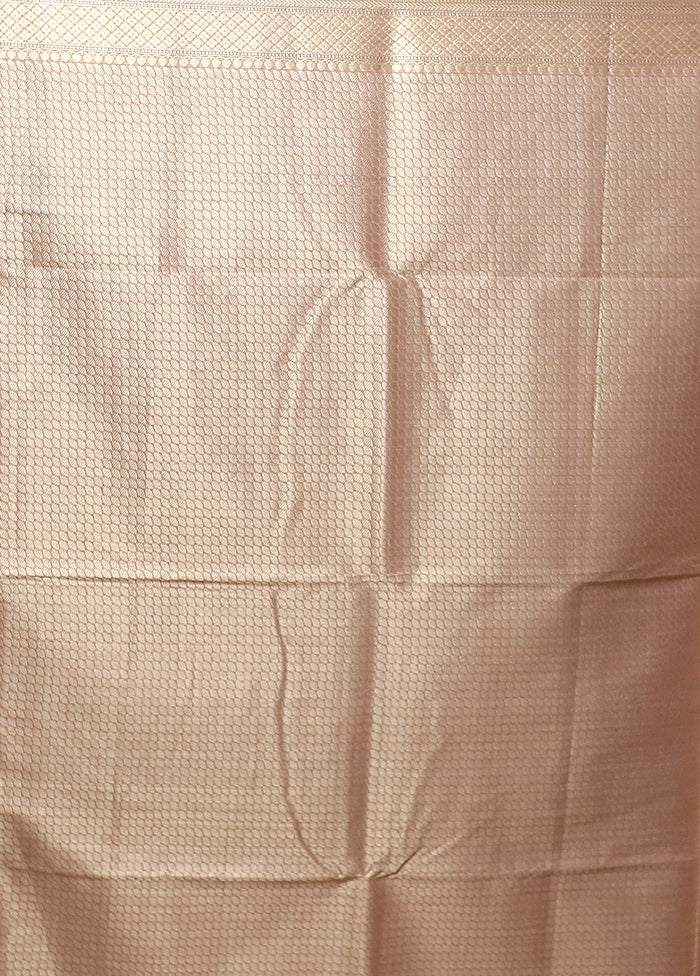 Pink Kora Silk Saree With Blouse Piece