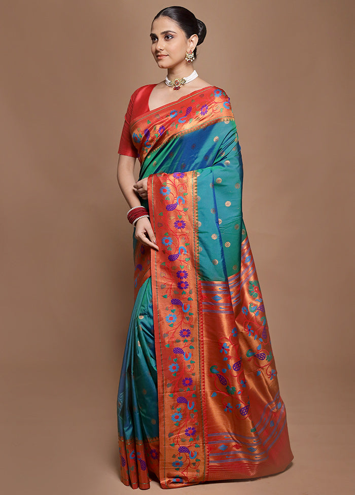 Green Kanjivaram Silk Saree With Blouse Piece