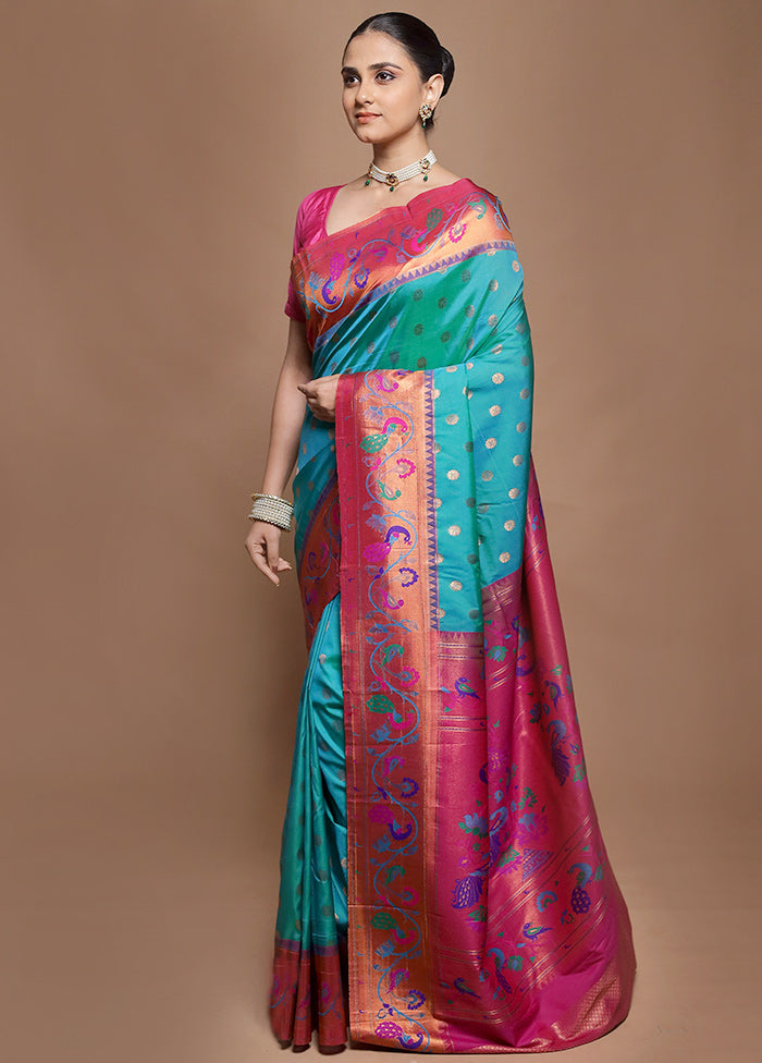 Green Kanjivaram Silk Saree With Blouse Piece