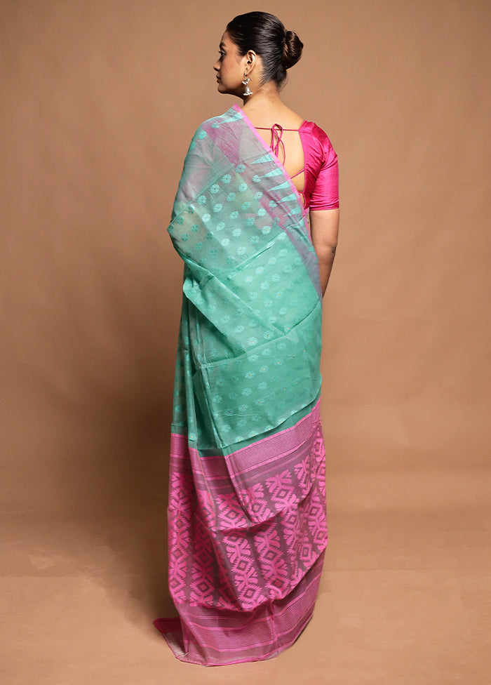 Grey Tant Jamdani Saree Without Blouse Piece