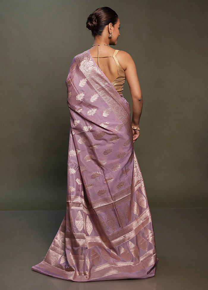 Purple Dupion Silk Saree With Blouse Piece