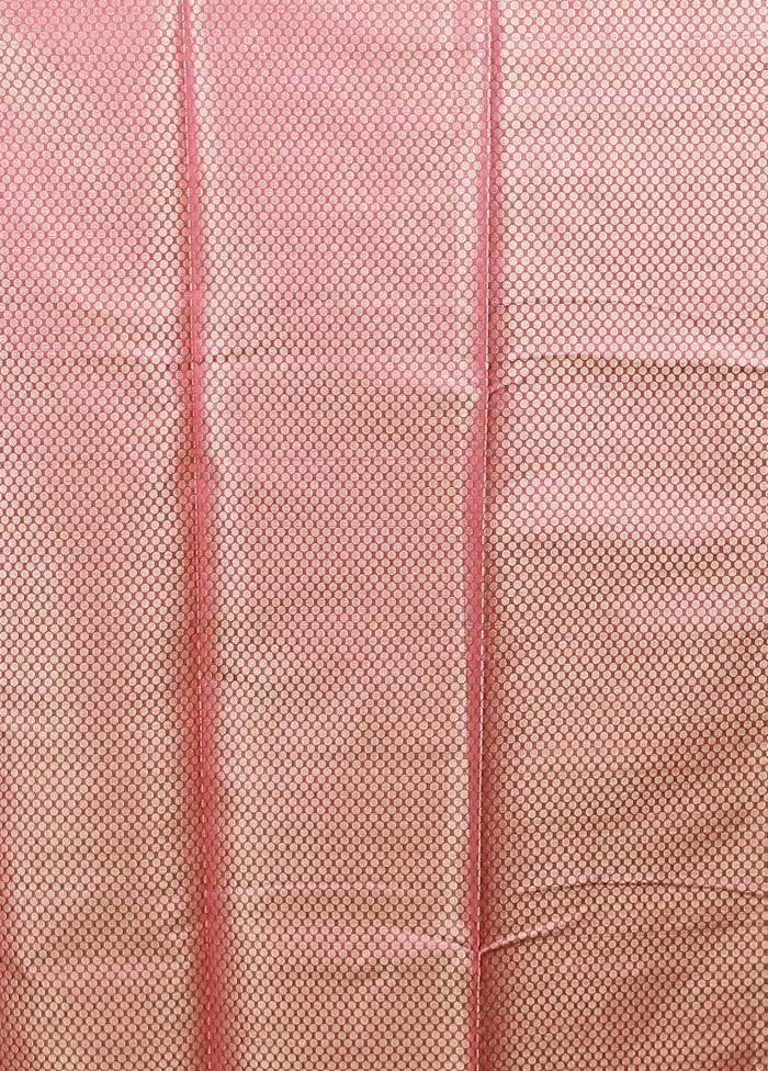 Pink Kora Silk Saree With Blouse Piece
