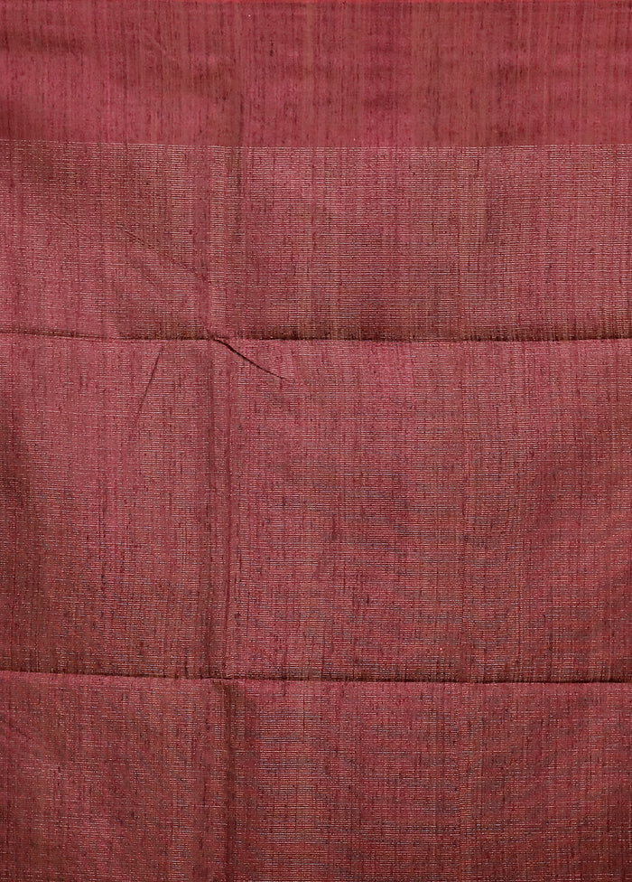 Red Handloom Matka Pure Silk Saree With Blouse Piece