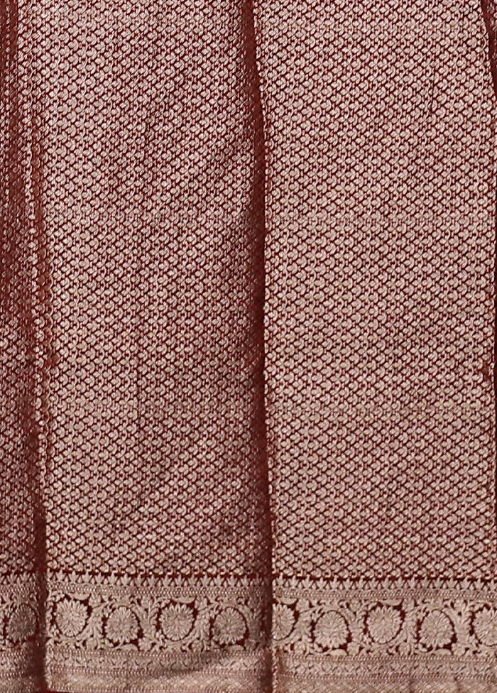Maroon Chiffon Silk Saree With Blouse Piece