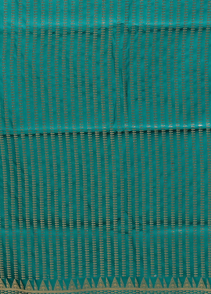 Green Banarasi Silk Saree With Blouse Piece