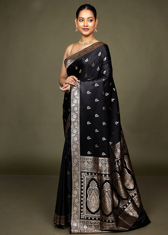 Maroon Banarasi Silk Saree With Blouse Piece