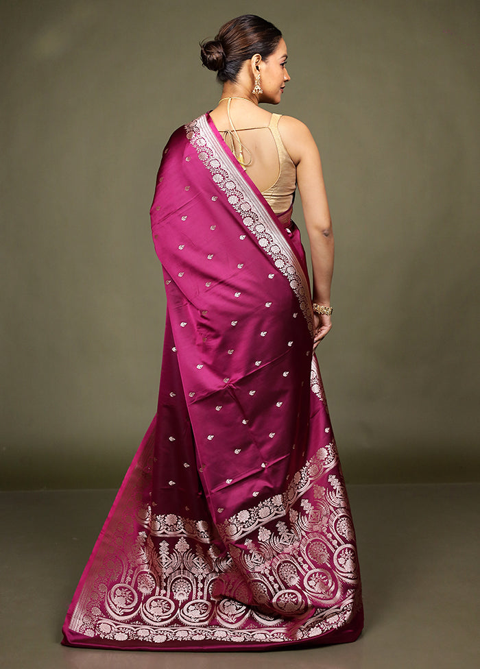 Purple Katan Silk Saree With Blouse Piece