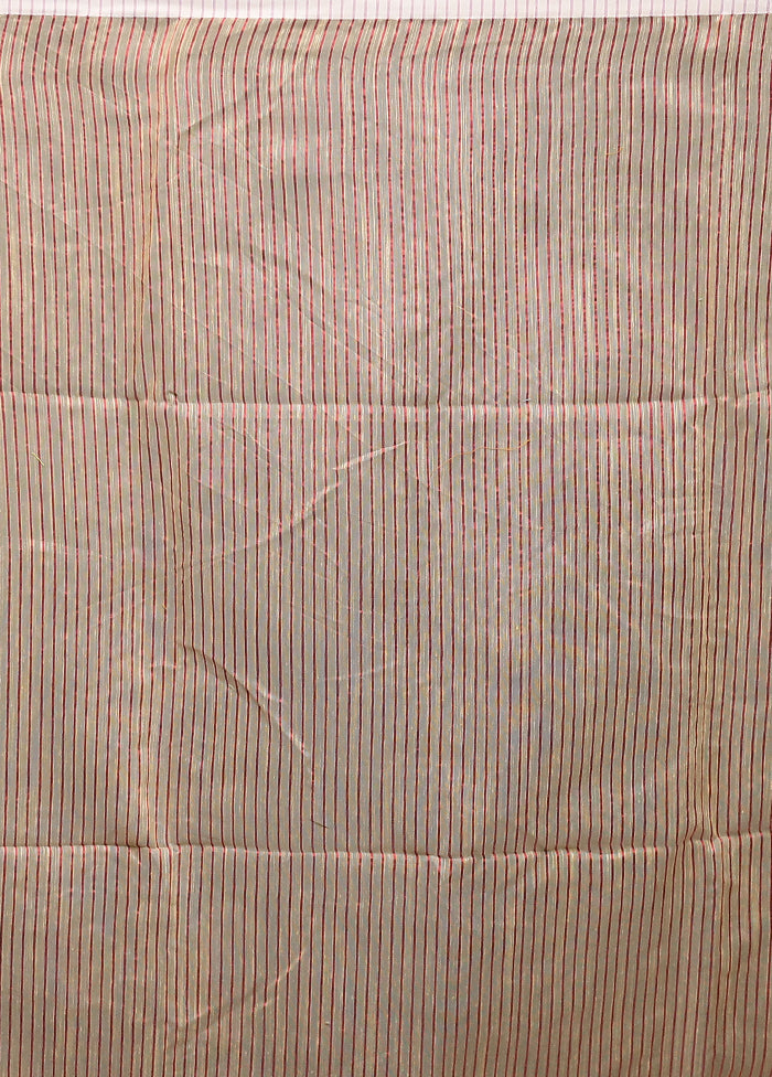 Cream Matka Silk Saree With Blouse Piece