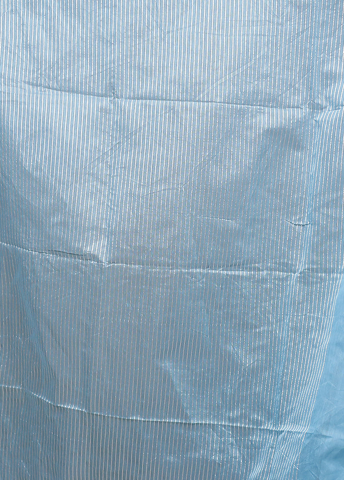 Blue Matka Silk Saree With Blouse Piece