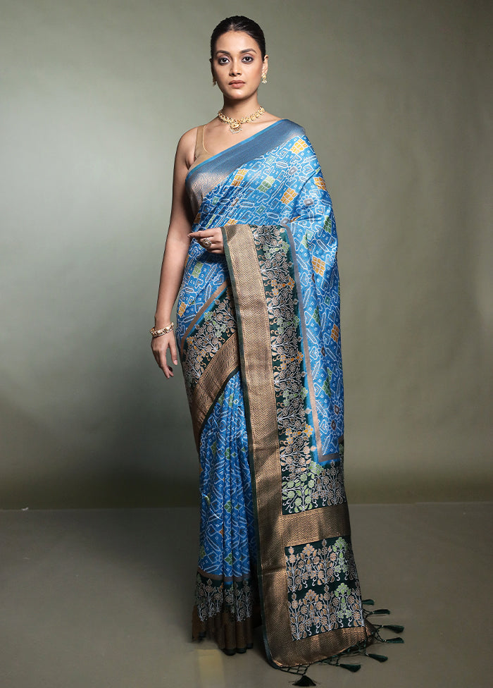 Green Dupion Silk Saree With Blouse Piece