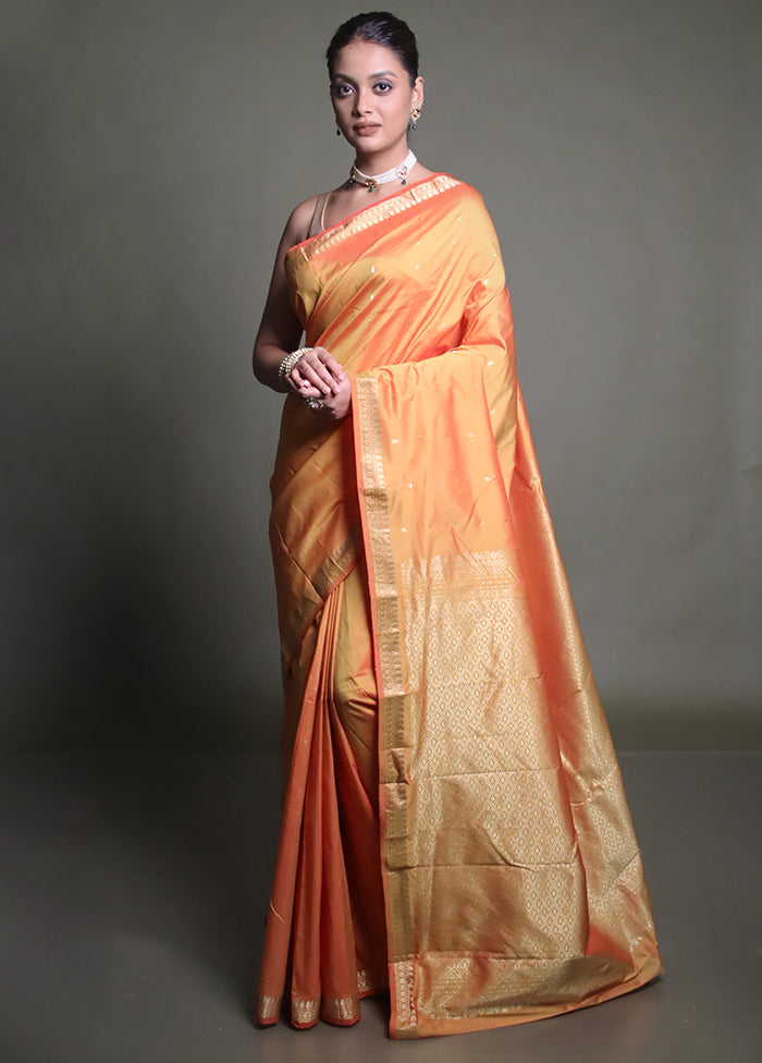 Yellow Kanjivaram Silk Saree With Blouse Piece