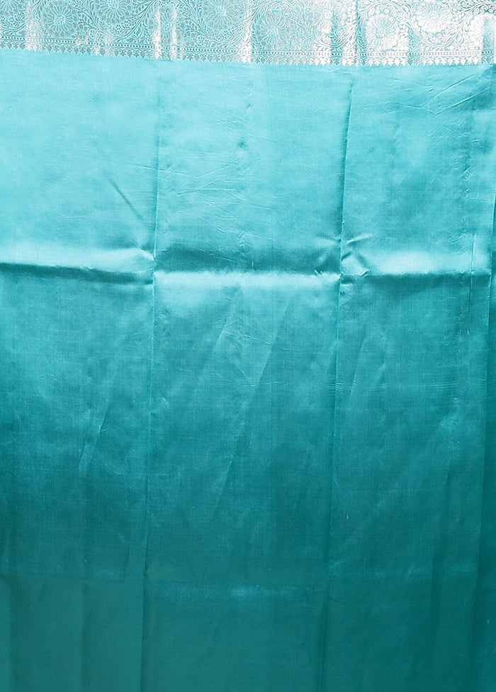 Green Handloom Dupion Pure Silk Saree With Blouse Piece