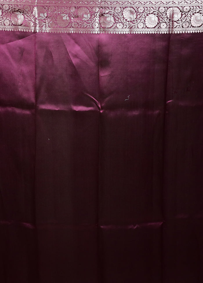 Purple Handloom Dupion Pure Silk Saree With Blouse Piece