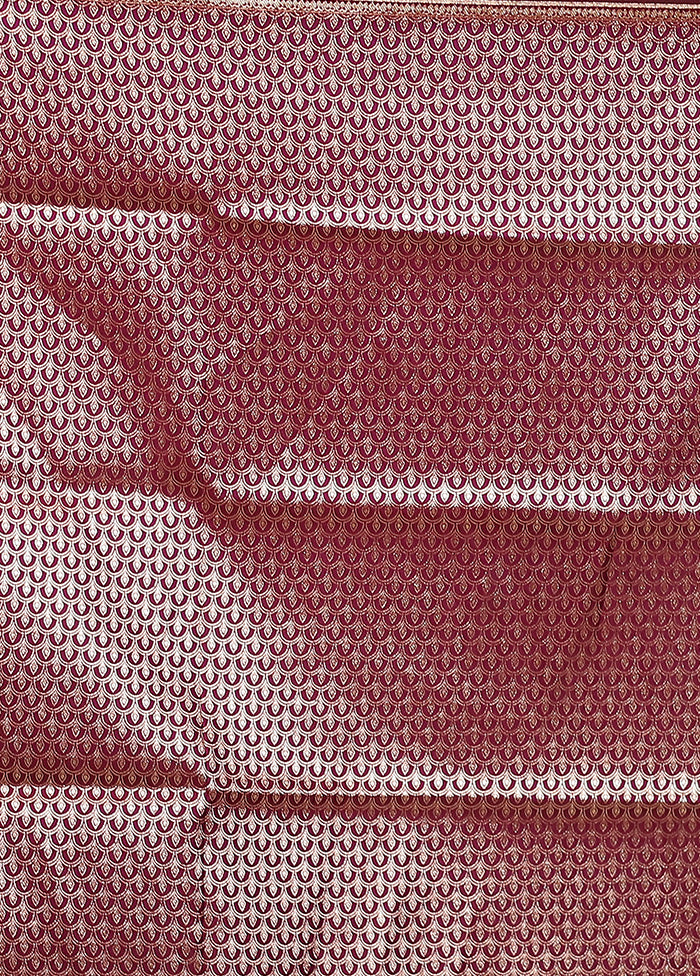 Purple Banarasi Silk Saree With Blouse Piece