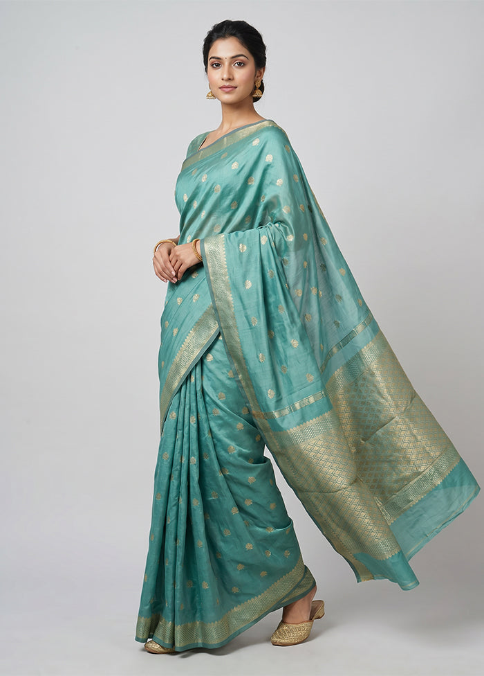 Green Kanjivaram Silk Saree With Blouse Piece