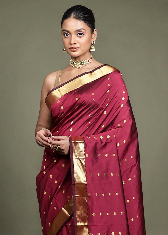 Purple Kanjivaram Silk Saree With Blouse Piece
