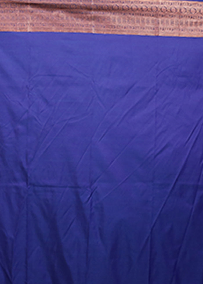 Blue Kanjivaram Silk Saree With Blouse Piece