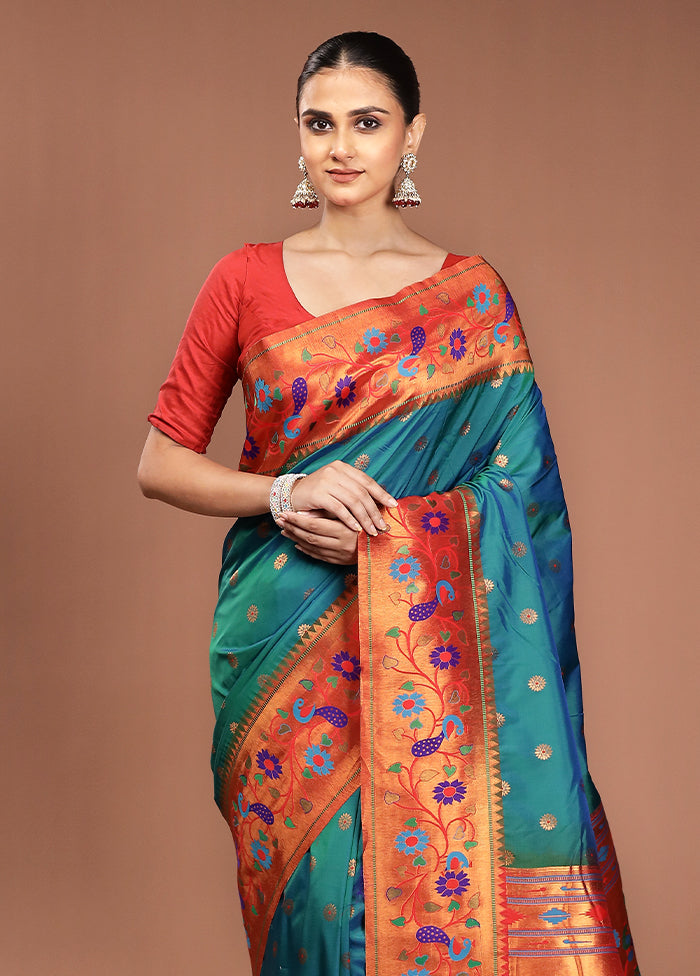 Green Kanjivaram Silk Saree With Blouse Piece