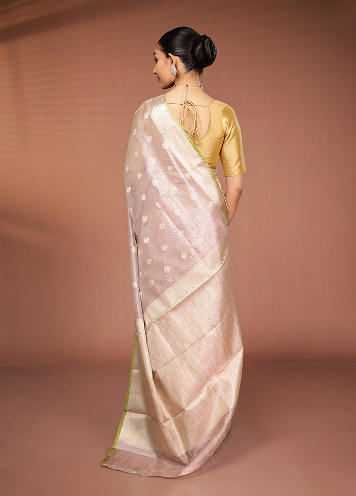 Pink Tissue Silk Saree With Blouse Piece