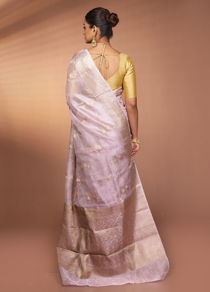 Purple Tissue Silk Saree With Blouse Piece