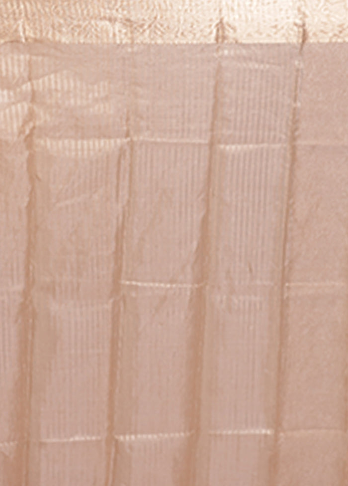 Cream Tissue Silk Saree With Blouse Piece