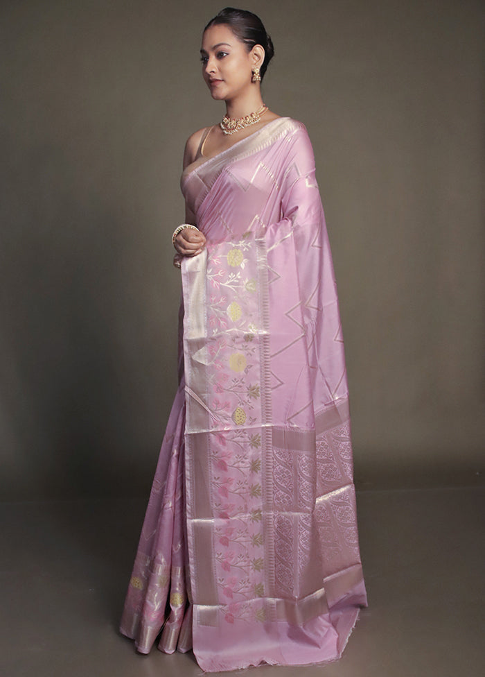 Purple Kora Silk Saree With Blouse Piece