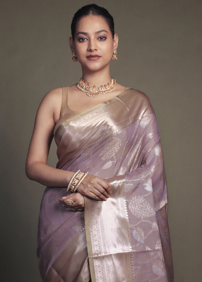 Grey Kora Silk Saree With Blouse Piece