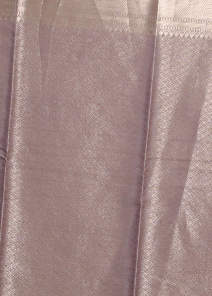 Grey Kora Silk Saree With Blouse Piece