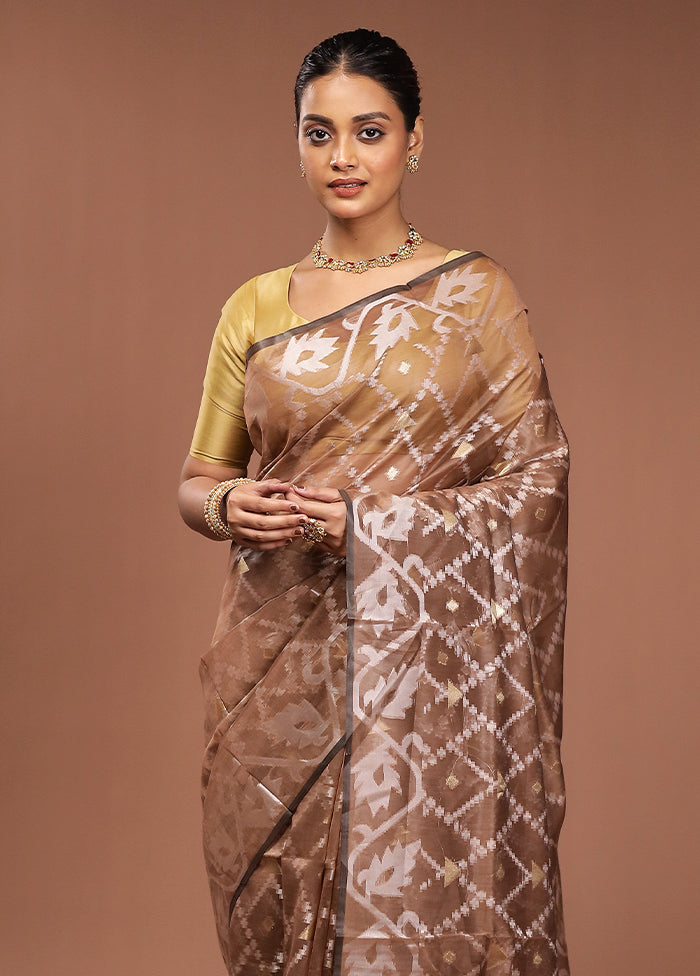 Grey Organza Saree With Blouse Piece