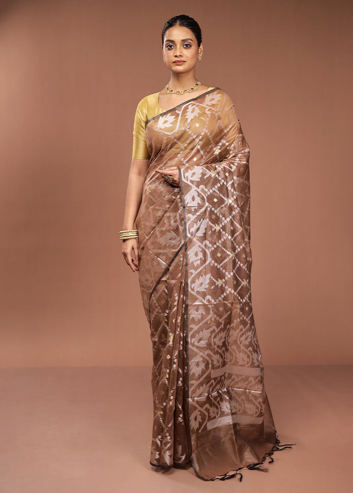Grey Organza Saree With Blouse Piece